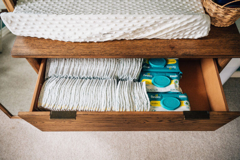 Changing Table Organization: Diaper Drawer