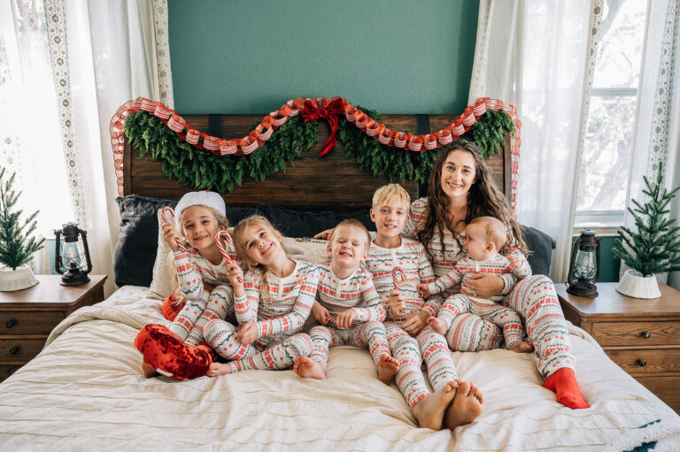 Matching Family Pajamas Christmas Card