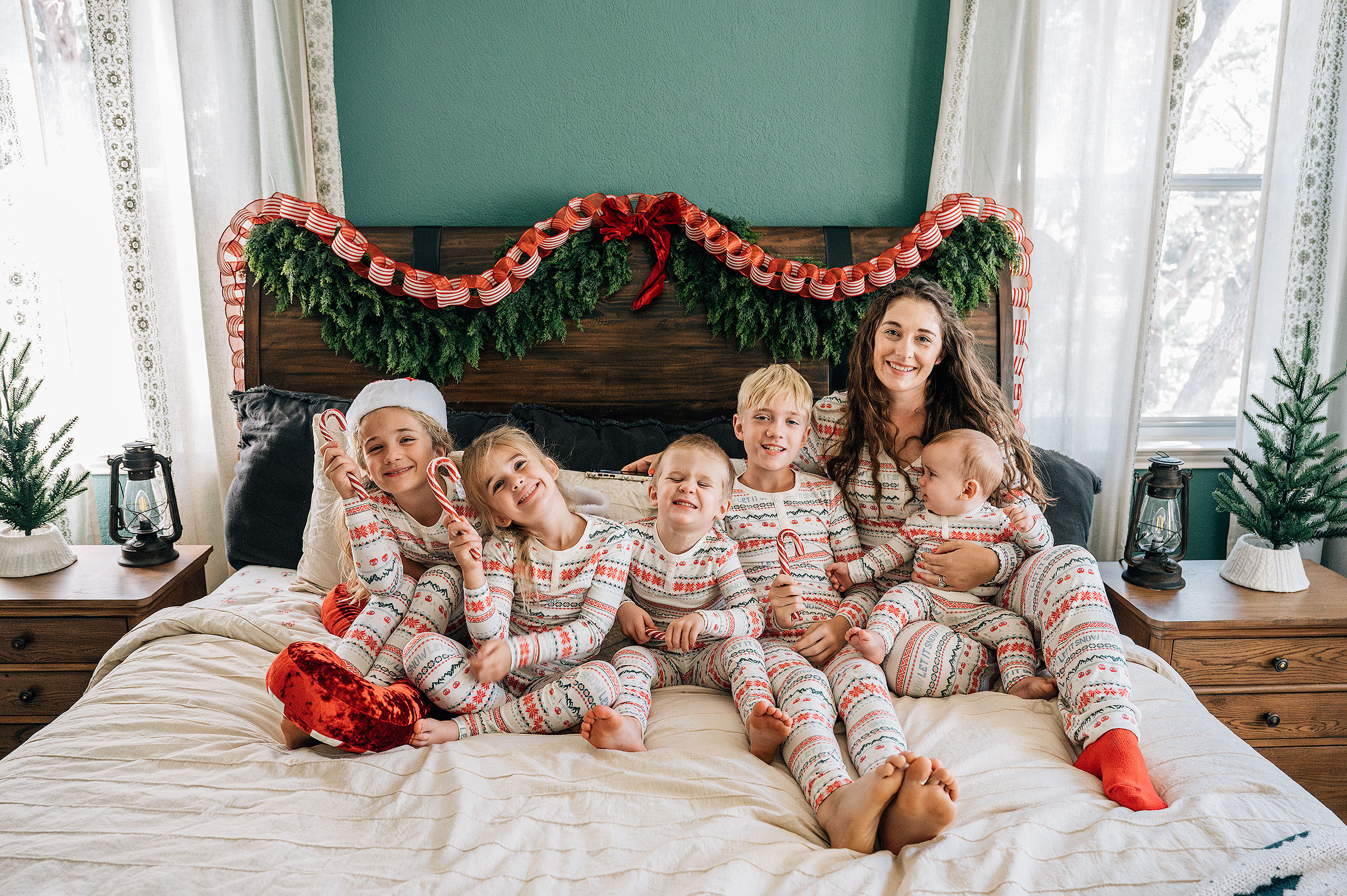 Matching Family Pajamas Christmas Card